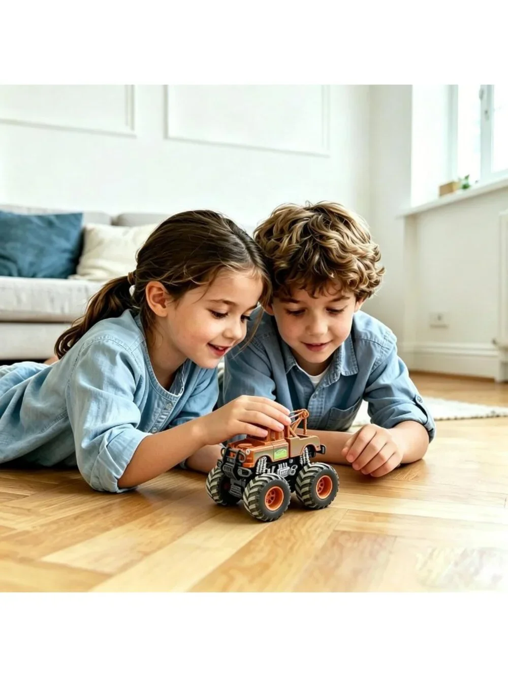 Friction-Driven Metal Toy Cars - 4 Pack Big Wheel Friends, Fun for Kids!